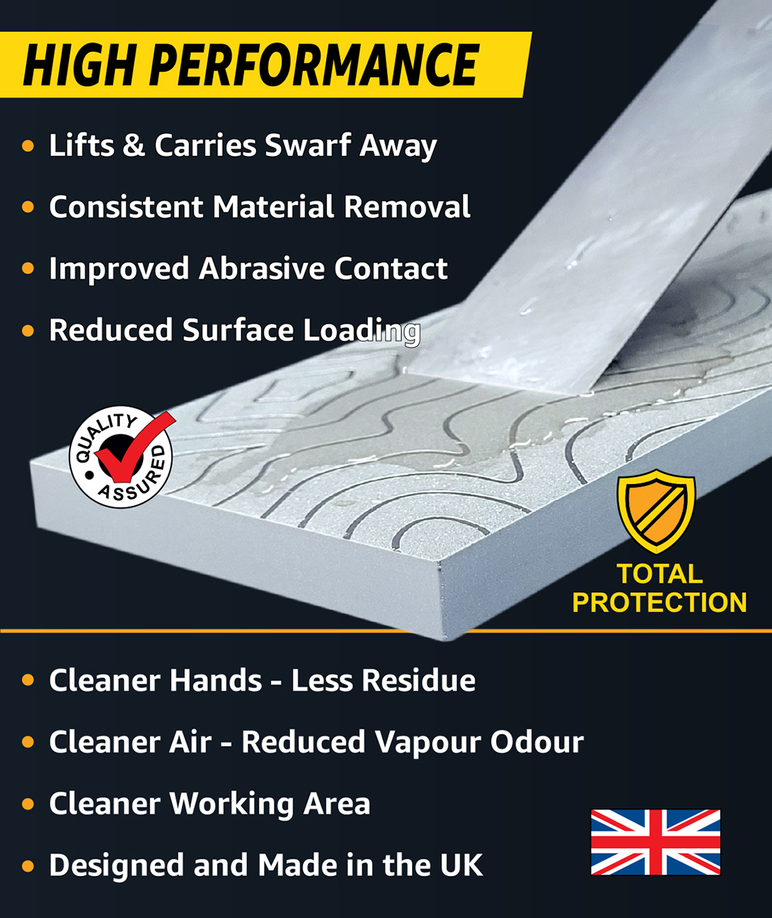 MPOWER lapping fluid removing swarf during diamond stone sharpening